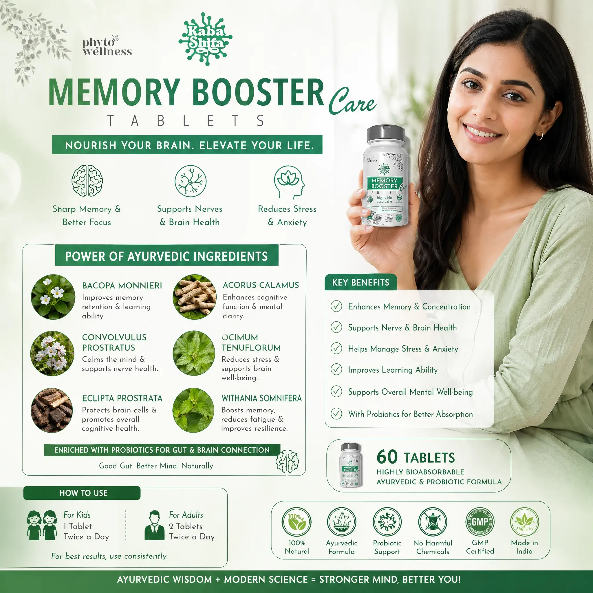 Probiotic Memory Booster 60 Tablets (HS00617)